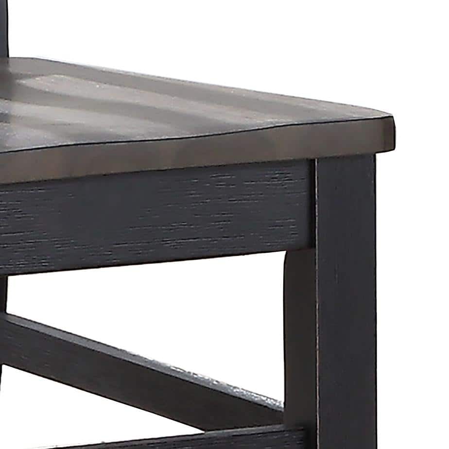 Ebony and Driftwood Transitional Slat Back Side Chair Set