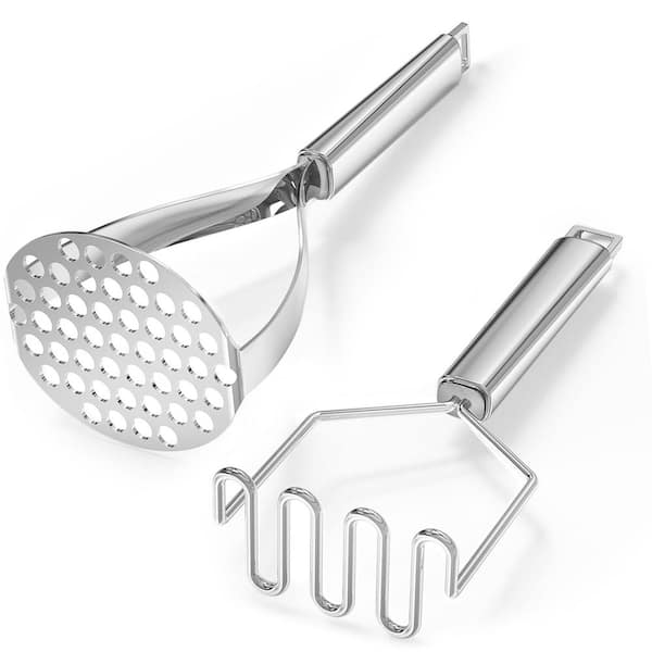 2-Pack Stainless Steel Potato Mashers, 10.7 in. Kitchen Masher Tool for Avocado Vegetable Sauce Butter, Dishwasher Safe