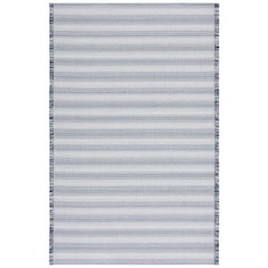 Augustine Ivory/Navy 6 ft. x 10 ft. Striped Area Rug