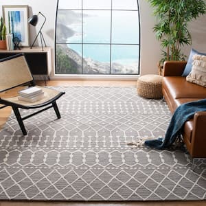 Blossom Gray/Ivory 9 ft. x 12 ft. Geometric Aztec Area Rug