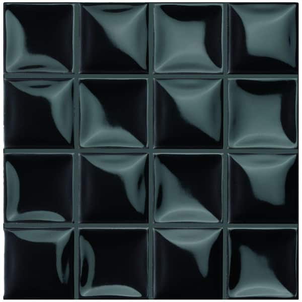 Merola Tile Duna Carbo Black 7-7/8 in. x 7-7/8 in. Ceramic Wall Tile