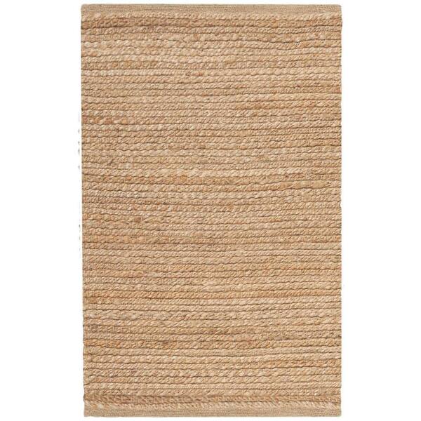 Natural Jute Natural 3 ft. x 5 ft. Solid Contemporary Kitchen Area Rug