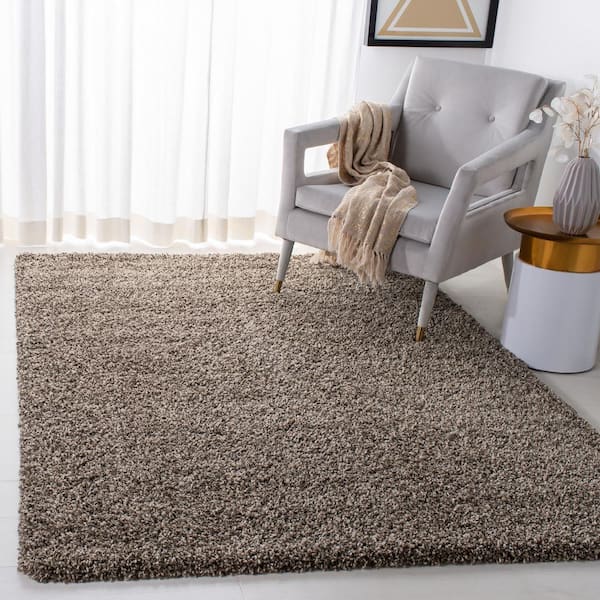 Evolution Shag Brown 7 ft. x 7 ft. Square Solid Area Rug