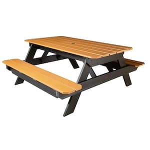 Sequoia Professional Saddle Rectangular Plastic Outdoor Picnic Table