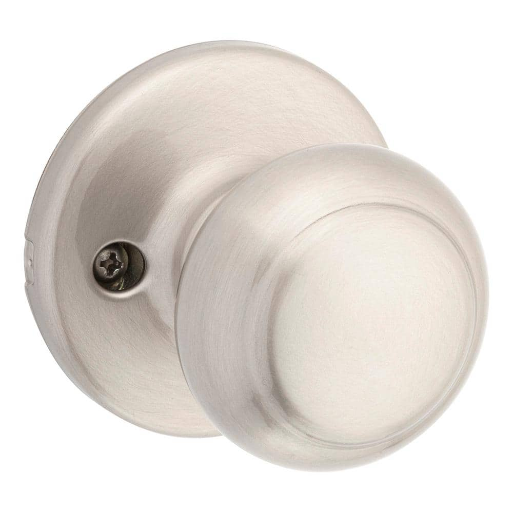 Kwikset Cove Satin Nickel Dummy Door Knob Featuring Microban Antimicrobial Technology