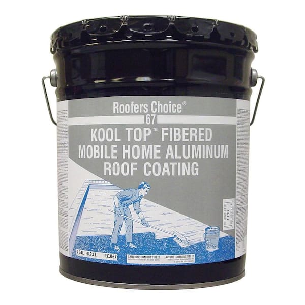 Roofers Choice 67 Kool Top Fibered Aluminum Mobile Home Reflective Roof Coating 4.75 gal.