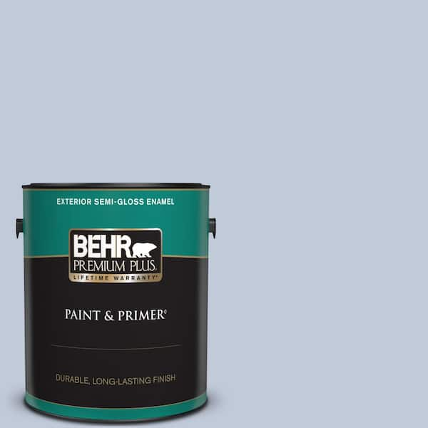 BEHR PREMIUM PLUS 1 gal. #600E-3 Icy Brook Semi-Gloss Enamel Exterior Paint & Primer