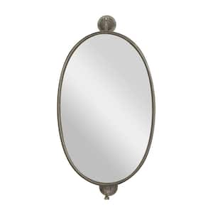 29 in. x 15 in. Handmade Oval Shaped Round Framed Black Wall Mirror