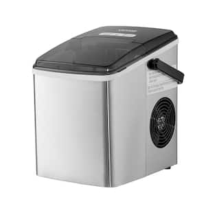 Countertop Ice Maker 26 lb. / 24H Self-Cleaning Portable Ice Maker Stainless Steel Ice Machine, Silver