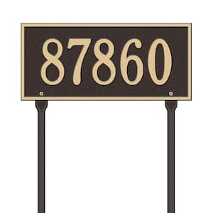 Rectangular Hartford Standard Lawn 1-Line Address Plaque - Bronze/Gold