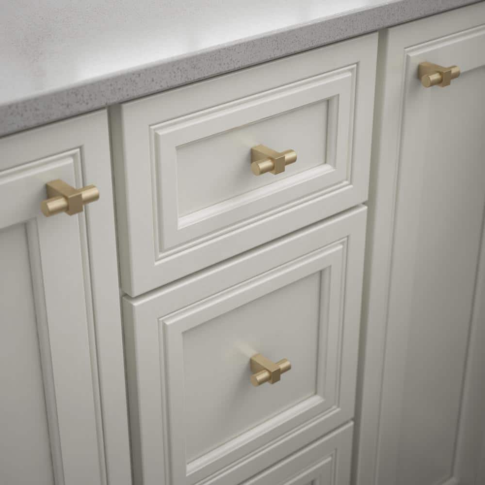 Champagne Bronze Modern T-Handle Bar Knob with Mounting Hardware