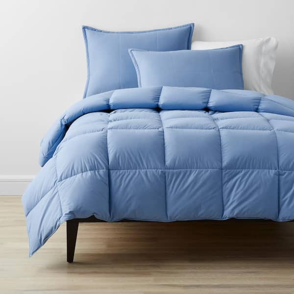 The Company Store Lacrosse Light Warmth Porcelain Blue Twin Cotton Down Comforter