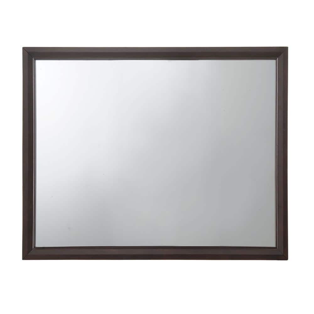 Espresso Brown Rectangular Wooden Framed Dresser Mirror