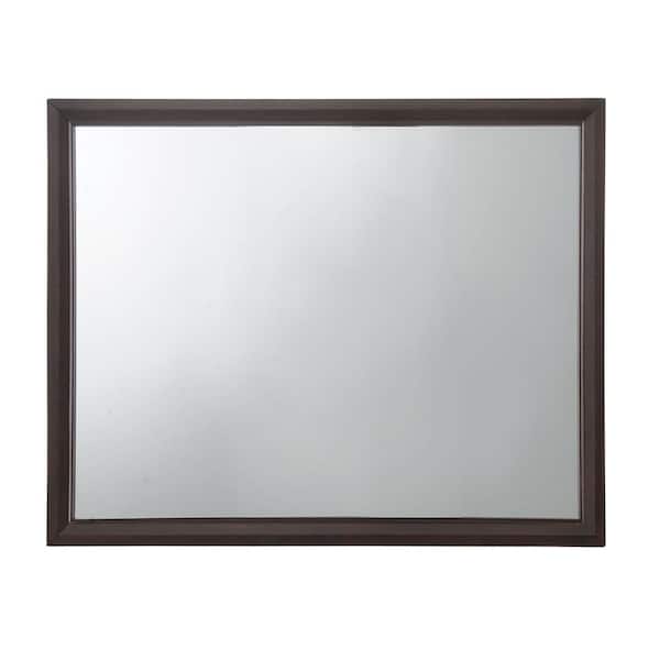 Acme Furniture Madison 1 in. x 35 in. Modern Square Framed Espresso Decorative Mirror