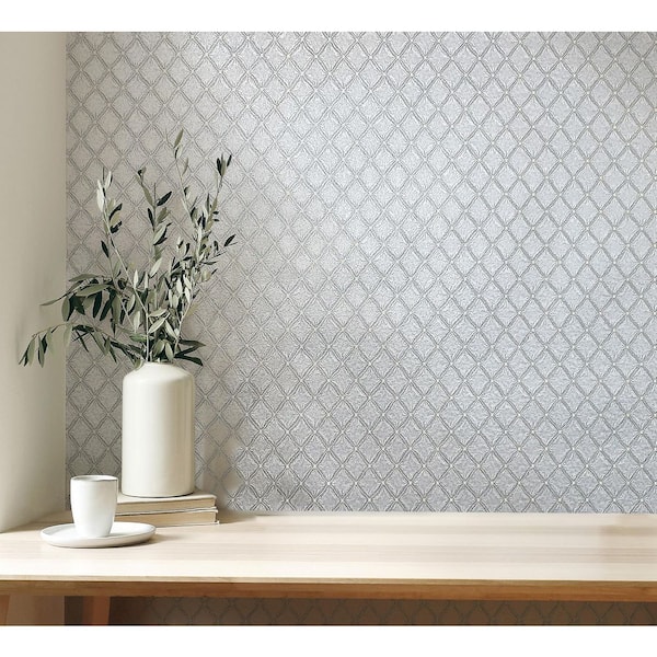 Santina Natural and Grey Trellis Wallpaper