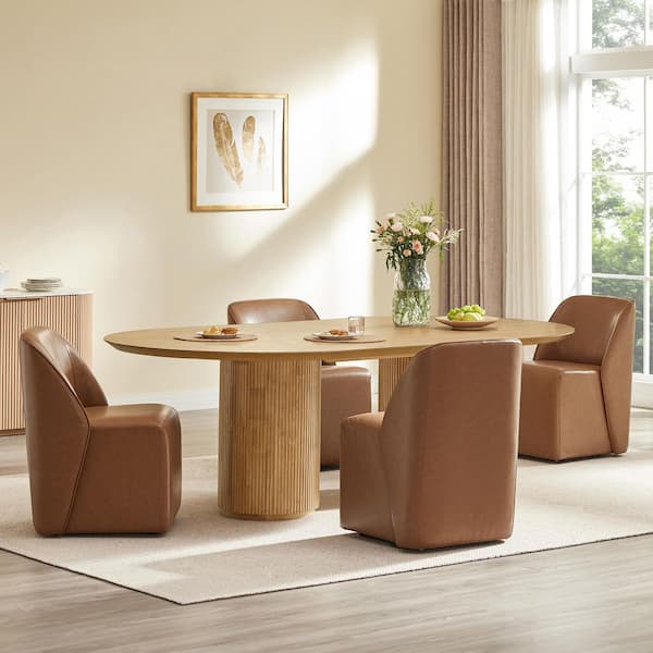 Spruce & Spring Gabriel Saddle Faux Leather Modern Upholstered