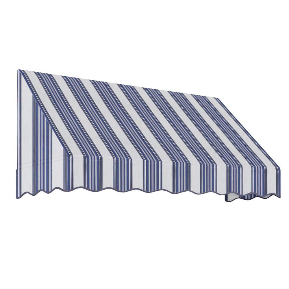 7.38 ft. San Francisco Acrylic Fabric Fixed Awning (88.5 in. W x 24 in. H x 36 in. D) in Navy/Gray/White Multi price history on PriceWatchPro