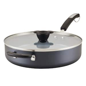 Disney 4.5 qt. Aluminum Nonstick Saute Pan with Lid in Black