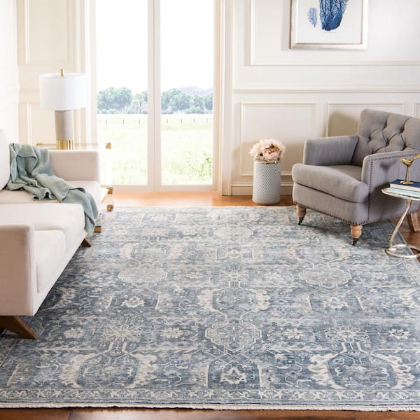 Haj Jalili 8 ft. x 10 ft. Light Blue Transitional Heriz Medallion Area Rug
