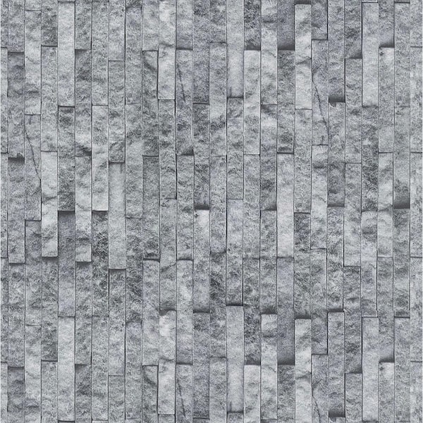 Decowall Light Gray Vinyl Peel & Stick Moisture Resistant Wallpaper Roll (Covers 32.3 Sq. Ft.)