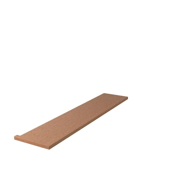 L. J. SMITH STAIR SYSTEMS 1 in. T x 10.5 in. W x 54 in. L Unfinished Red Oak Wood Miter Return Reversible Square Nose