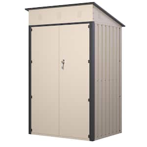 6 ft. W x 4 ft. D Metal Outdoor Storage Shed with Lockable Door, Weatherproof, 24 sq. ft. Utility Shed, Antique Yellow