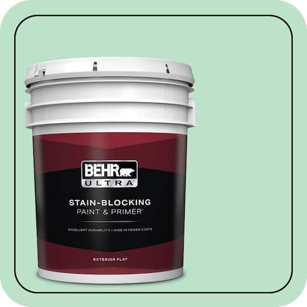 BEHR ULTRA 5 gal. #P410-2 Spearmints Flat Exterior Paint & Primer