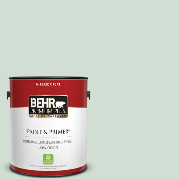 BEHR PREMIUM PLUS 1 gal. #ECC-65-1 Aruba Aqua Flat Low Odor Interior Paint & Primer