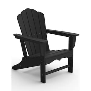 Classic All-Weather HDPE Plastic Adirondack Chair in Black