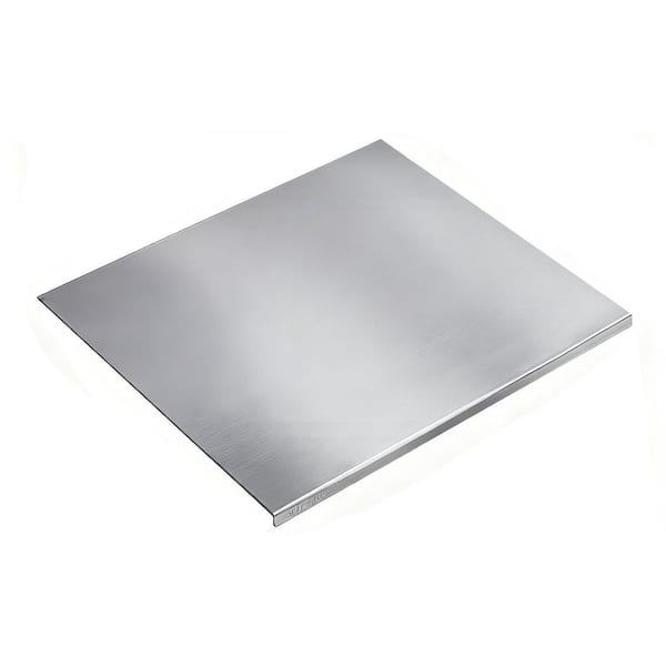 19.6 in. Silver 304 Stainless Steel Cutting Board for Commercial and Home Use, Anti-Slip Design, Dishwasher Safe