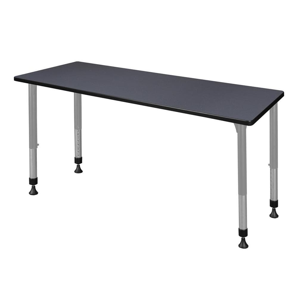 Kee 66 in. Rectangular Grey Composite Classroom Activity Desk with Adjustable Height