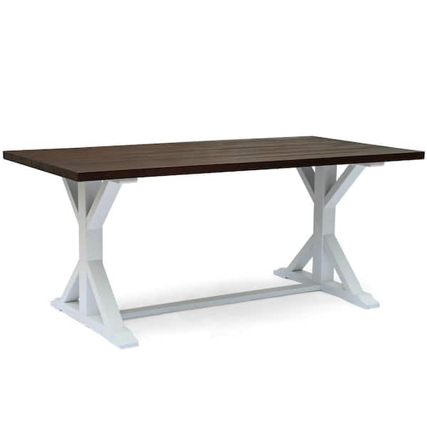 ToolCat 69 in. Rectangular Dark Brown Acacia Wood Farmhouse Outdoor Dining Table