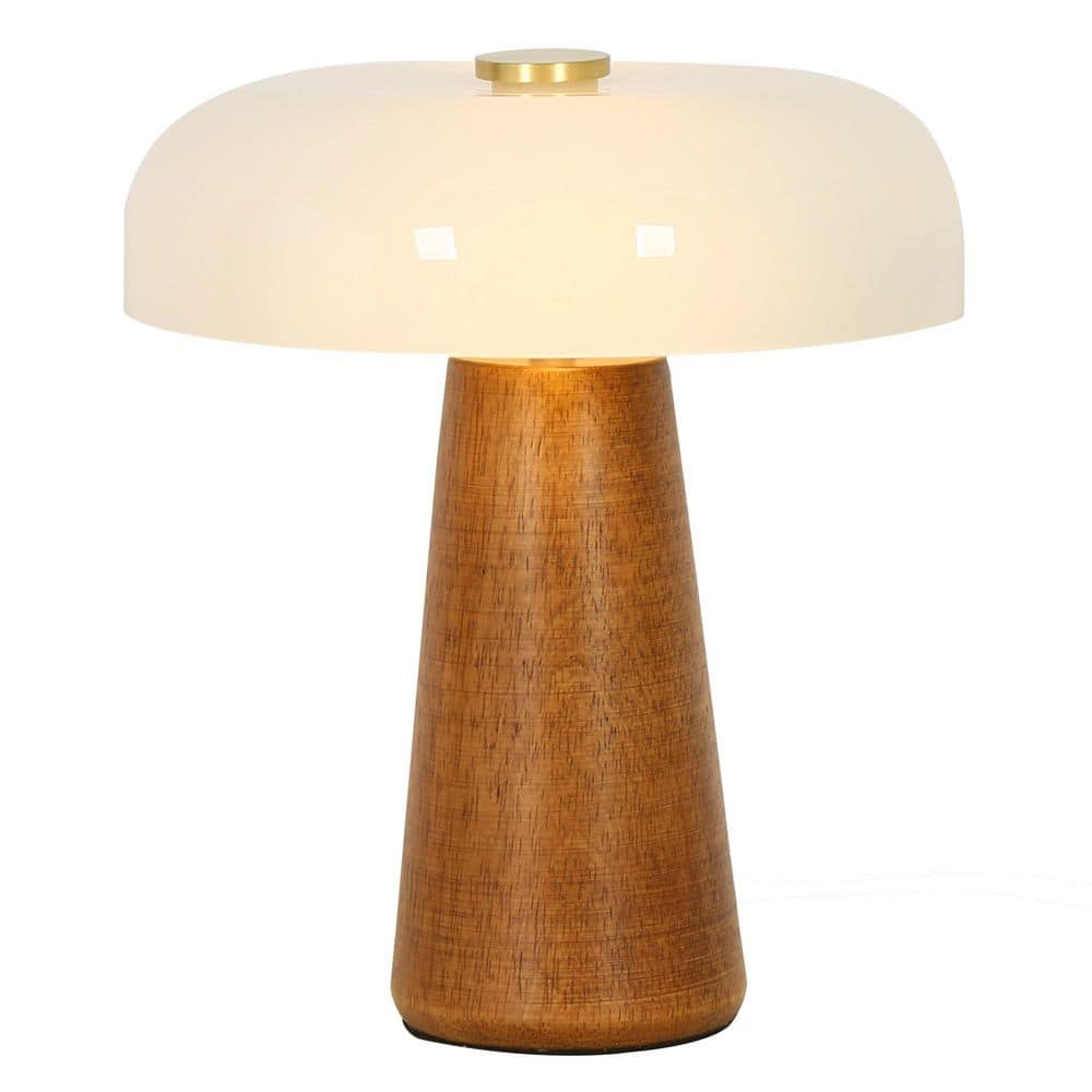 10.2 in. Rubber Wood Table Lamp with Milk White Mushroom Glass Shade and Toggle Switch for Living Room, Bedroom price history on PriceWatchPro