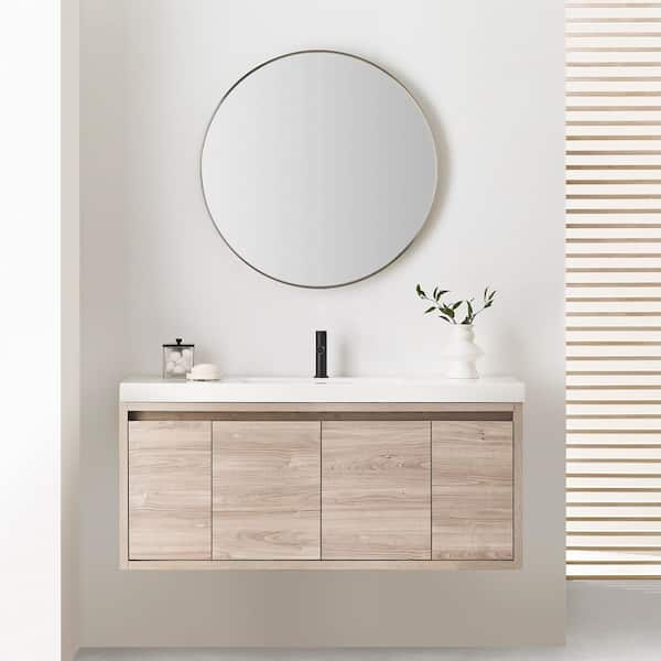 Generation Lighting Cadre 30 in. x 30 in. Brushed Nickel Integrated LED Illuminated Dimmable Vanity Light Mirror