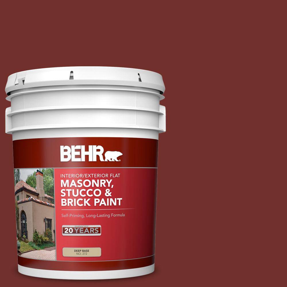 5 gal. #BXC-76 Florence Red Flat Interior/Exterior Masonry, Stucco and Bric