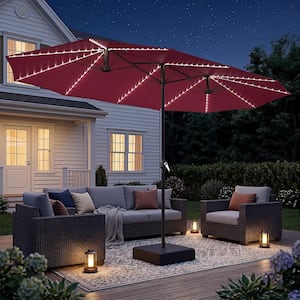 AECOJOY 15 ft. Outdoor Double Sided Market Patio Umbrella with