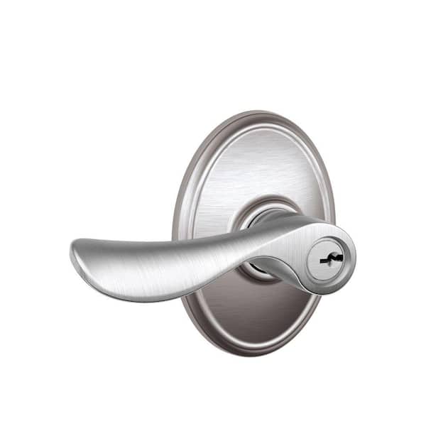 Schlage Champagne Satin Chrome Keyed Entry Door Lever with Wakefield Trim