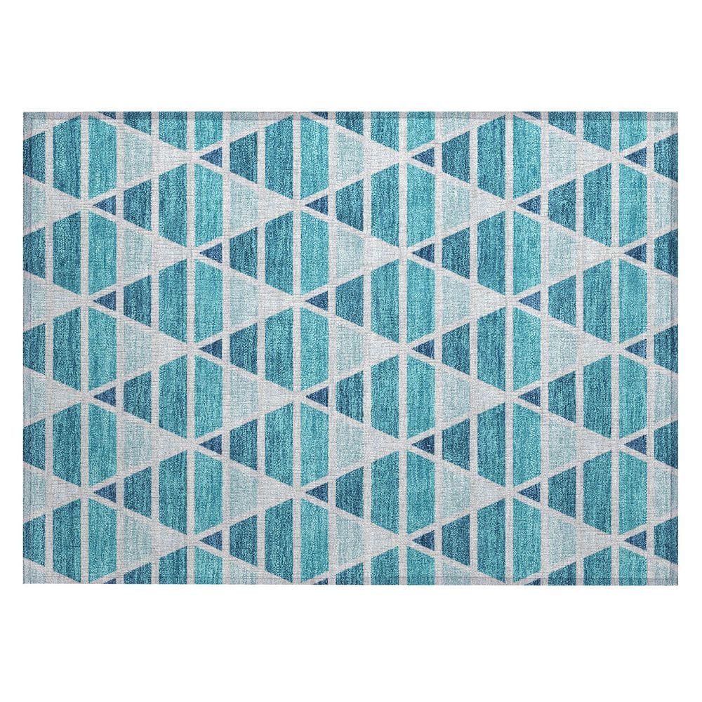 Chantille Machine Washable Indoor/Outdoor Abstract ACN2734 Teal 3 ft. x 4 ft. Area Rug price history on PriceWatchPro