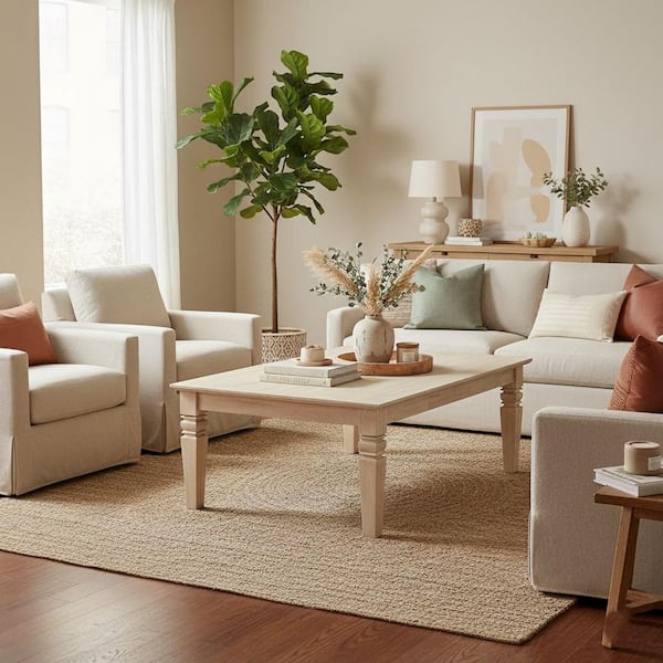 International Concepts Java 48 in. Unfinished Large Rectangle Wood Coffee Table