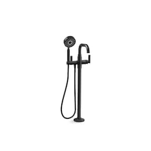 Castia By Studio McGee Single-Handle Freestanding Tub Faucet Bath Filler Trim With Handshower in. Matte Black