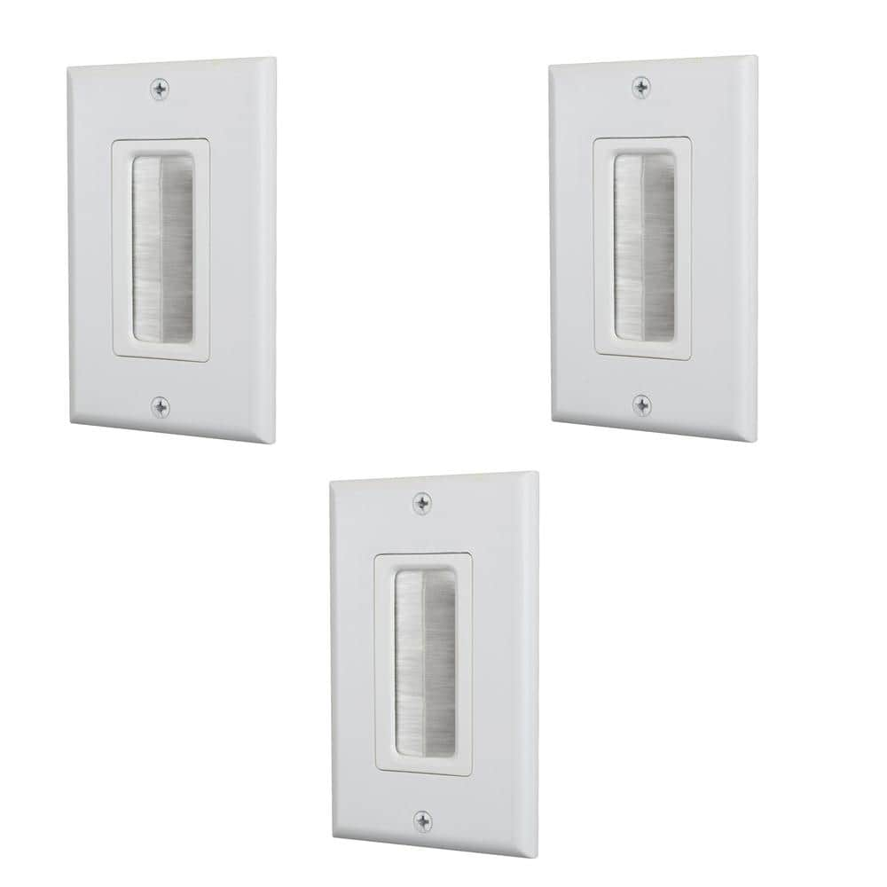 Commercial Electric 1-Gang Flexible Opening Cable Wall Plate, White 5028-WH  - The Home Depot