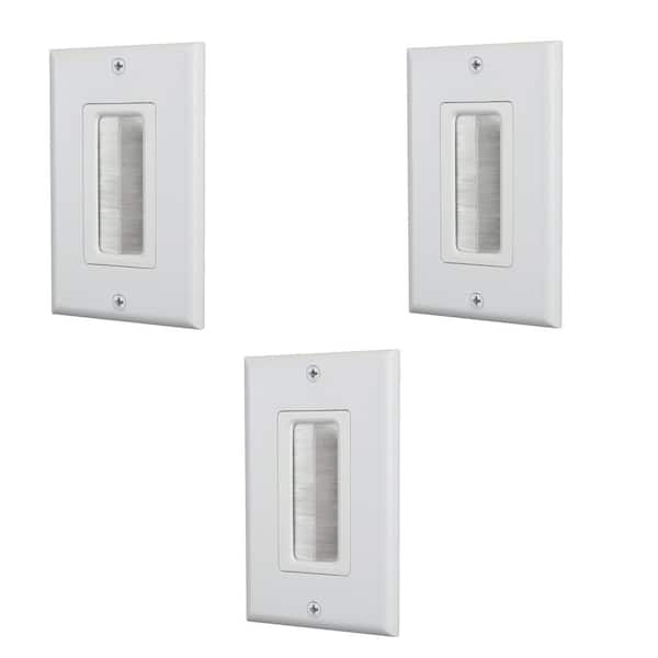 Commercial Electric White 1-Gang 1-Decorator/Rocker/1-Duplex Wall Plate (3-Pack)