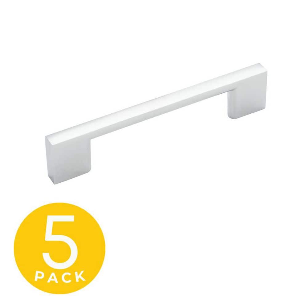 Slim Style 3-3/4 in. (96 mm) Center-to-Center Modern Polished Chrome Cabinet Handle/Pull (5-Pack) price history on PriceWatchPro