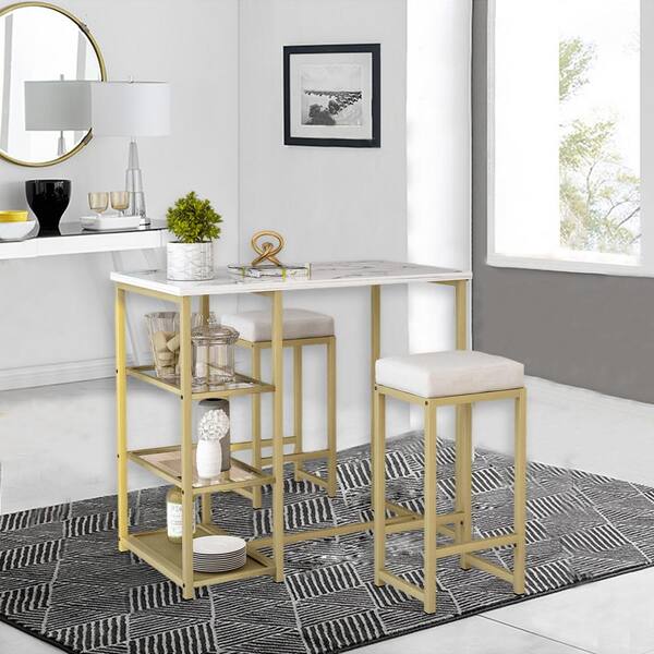 gold pub table set