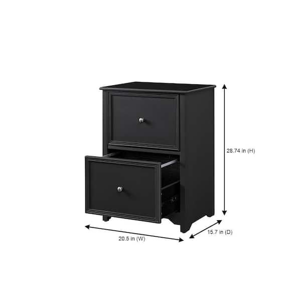 Bradstone 2 Drawer Charcoal Black File Cabinet