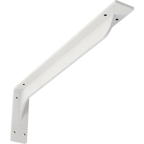 Ekena Millwork 2 in. W x 6-1/2 in. H x 20 in. D Hammered White Embrey Steel Bracket