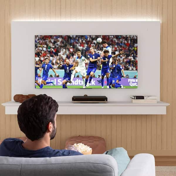 MAYKOOSH 60 in. Floating Entertainment Centre Fits Tv's Upto 60 in. in White