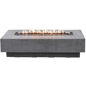 Elementi Hampton 56 in. x 32 in. Rectangle Concrete Propane Fire Pit Table with Burner and Lava Rock