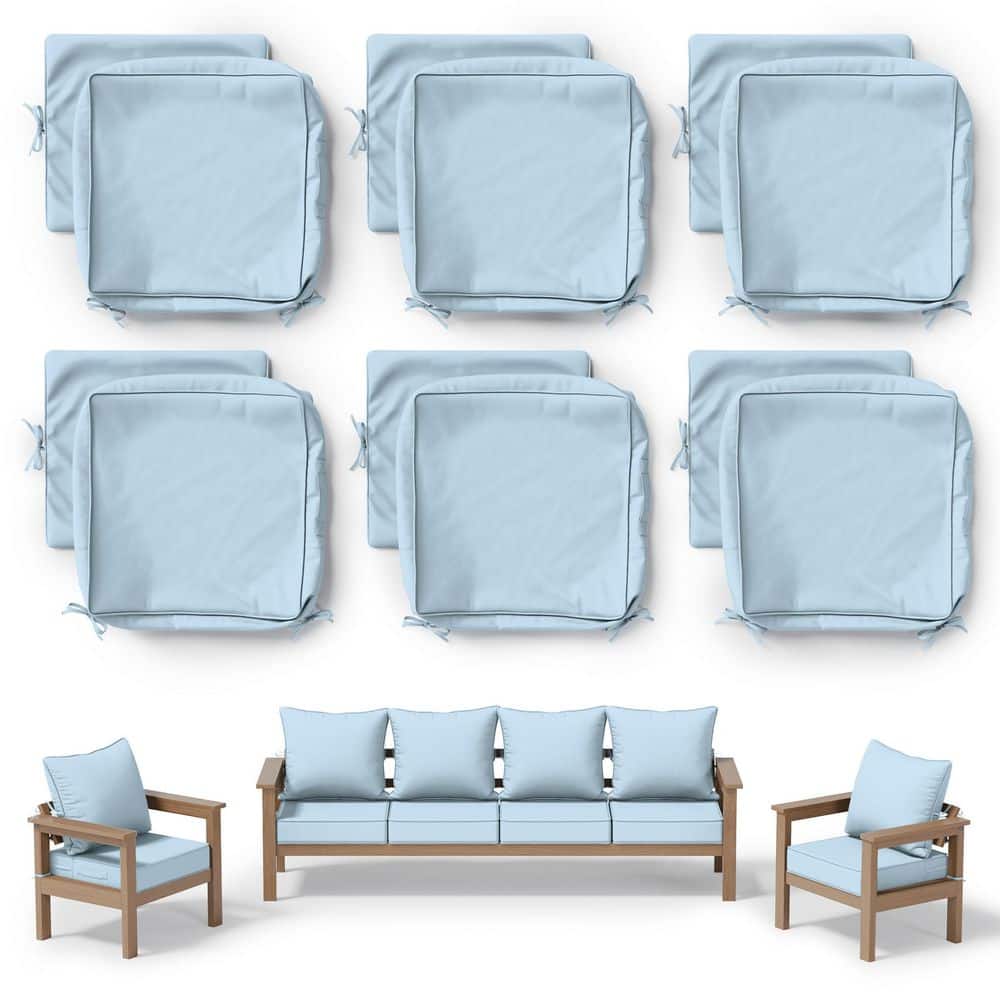 19 in. x 19 in. Slipcover Replacement Outdoor Waterproof Seat&Back Cover Set for Chair and Sofa Sky Blue (6-Pack) price history on PriceWatchPro