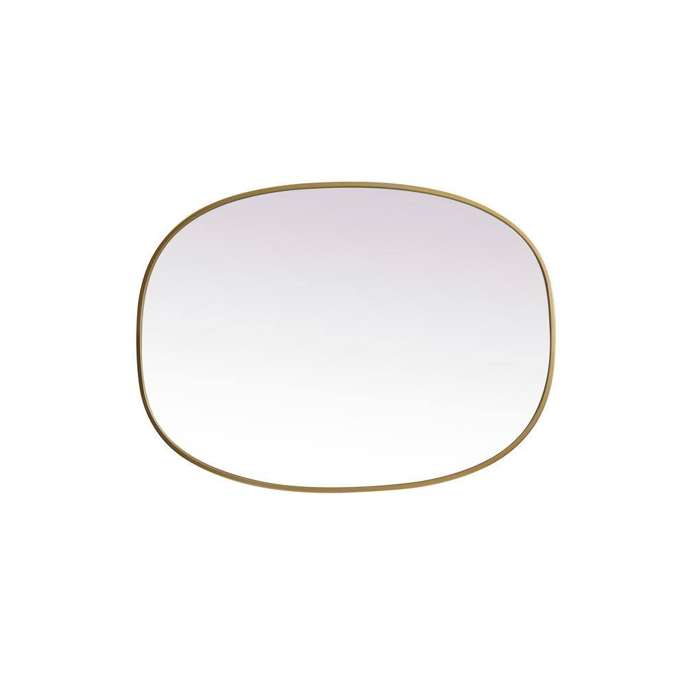 Brass Oval Metal Frame Bathroom Mirror